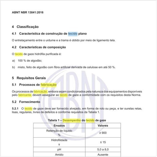 Qual o desempenho do tecido de gaze?