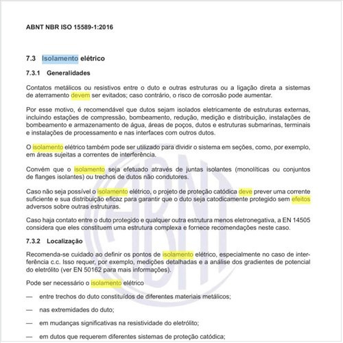 Como deve ser feito o isolamento elétrico?