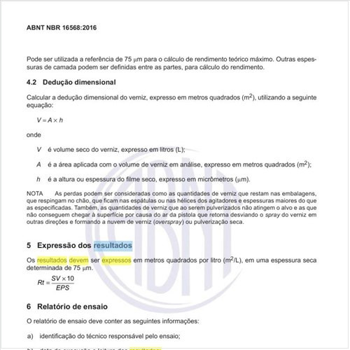 Como devem ser expressos os resultados do rendimento?