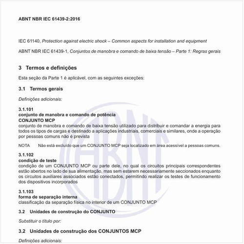 Como pode ser definido um conjunto de manobra e comando de potência?