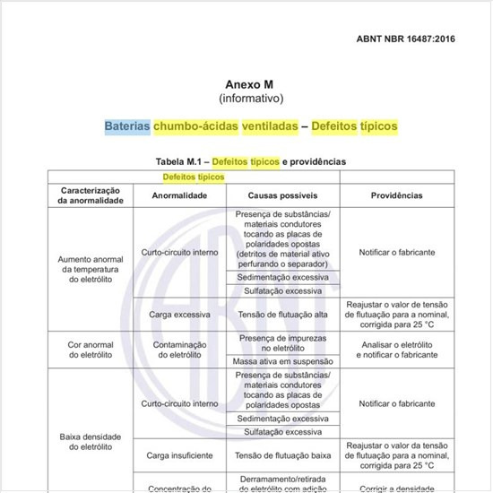Quais os defeitos típicos das baterias chumbo-ácidas ventiladas e providências?