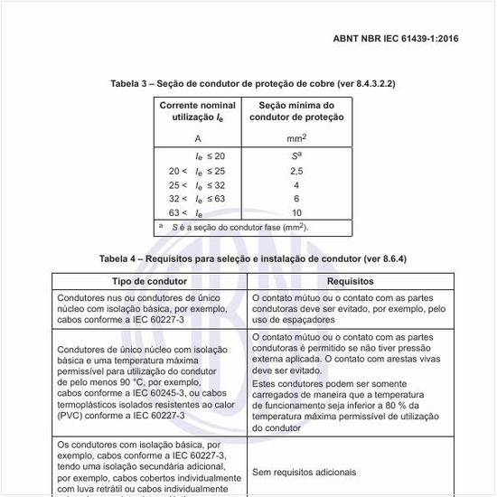 Quais os requisitos para seleção e instalação de condutor?