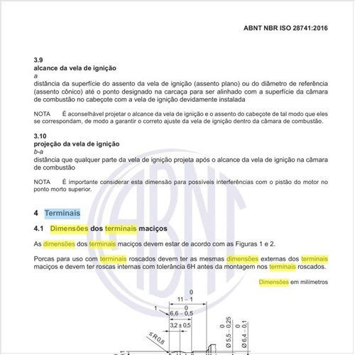 Quais as dimensões dos terminais maciços?