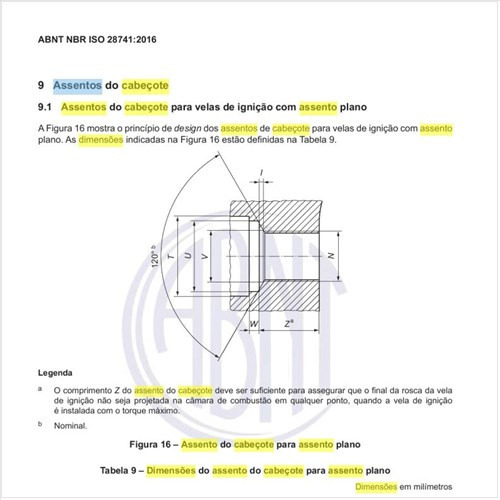 Quais as dimensões do assento do cabeçote para assento plano?