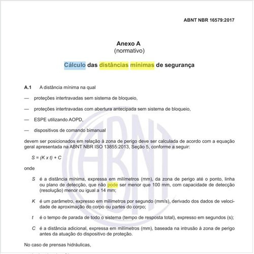 Como pode ser feito o cálculo das distâncias mínimas de segurança?