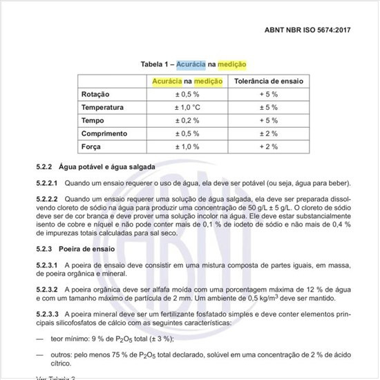 Qual seria a acurácia na medição recomendada?