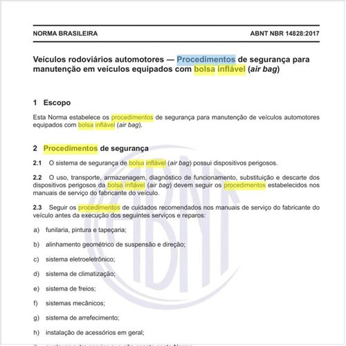 Quais os procedimentos da bolsa inflável (airbag)?