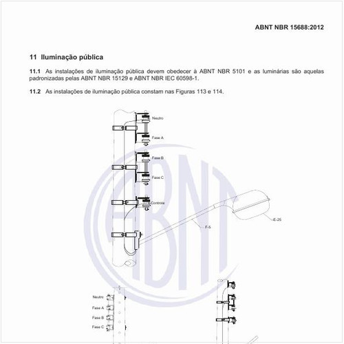 Quais os requisitos para a instalação de iluminação pública junto às redes aéreas de distribuição de energia elétrica?