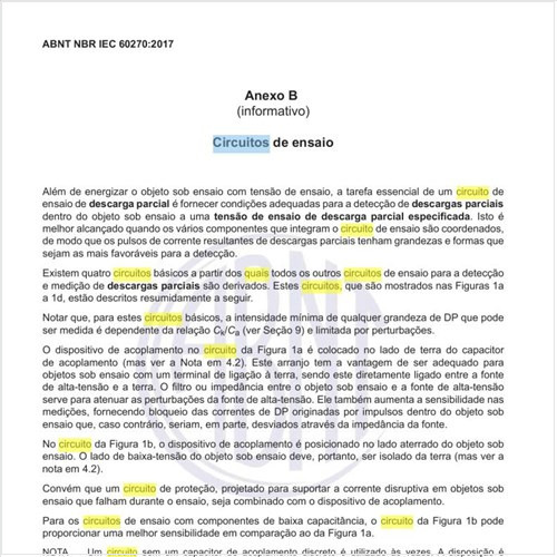 Quais os circuitos de ensaio?