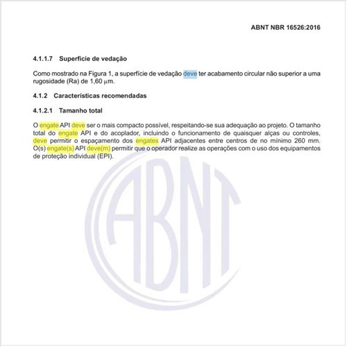 Como deve ser produzido o engate API?