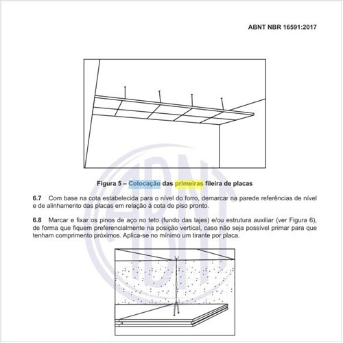 Como deve ser feita a colocação das primeiras fileiras de placas?