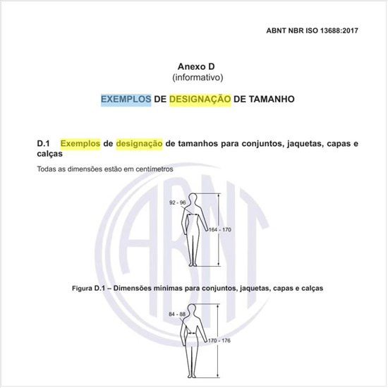 Quais os exemplos de designação de tamanhos?