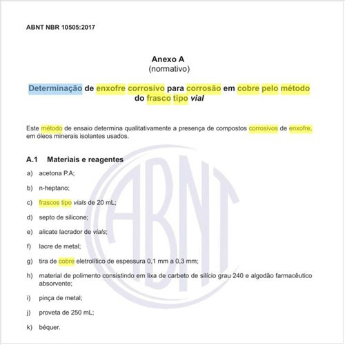Como deve ser feita a determinação de enxofre corrosivo para corrosão em cobre pelo método do frasco tipo vial?