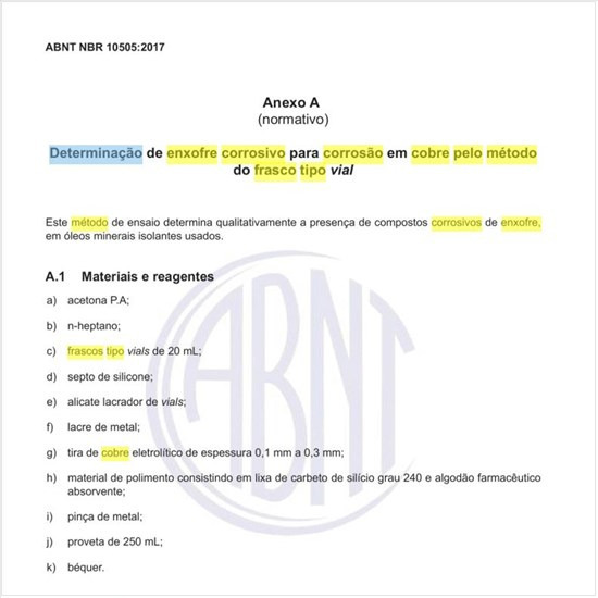 Como deve ser feita a determinação de enxofre corrosivo para corrosão em cobre pelo método do frasco tipo vial?