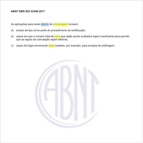 E os planos de amostragem destinados a avaliar a conformidade de lotes isolados?