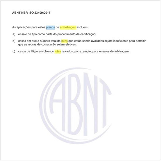 E os planos de amostragem destinados a avaliar a conformidade de lotes isolados?