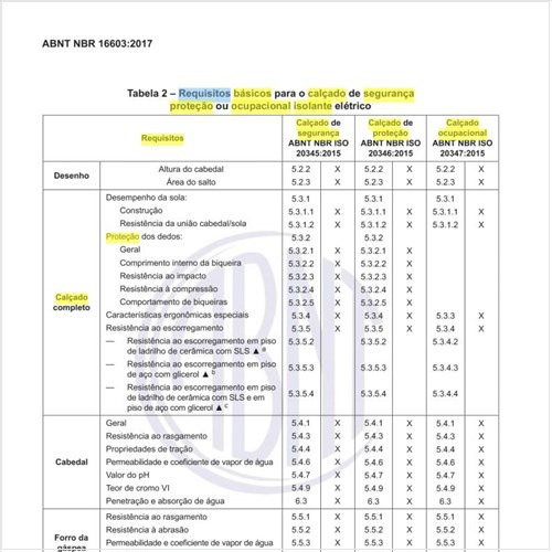 Quais os requisitos básicos para o calçado de segurança proteção ou ocupacional isolante elétrico?