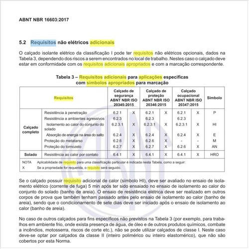 Quais os requisitos adicionais para aplicações específicas com símbolos apropriados para marcação?