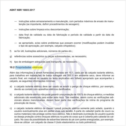 Quais as propriedades elétricas a ser informadas aos usuários?