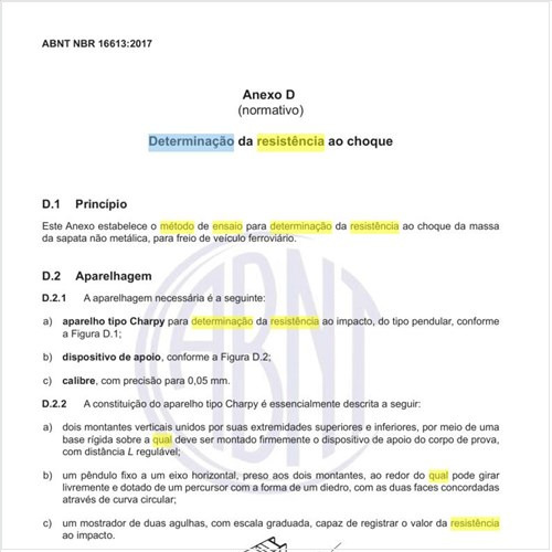 Qual o método de ensaio para determinação da resistência ao choque?