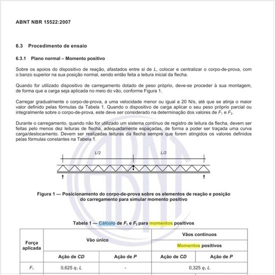 Como se faz o cálculo de F1 e F2 para momentos positivos?