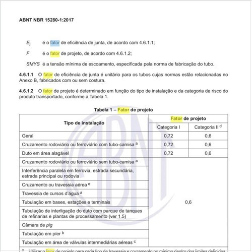 Qual o fator de projeto?