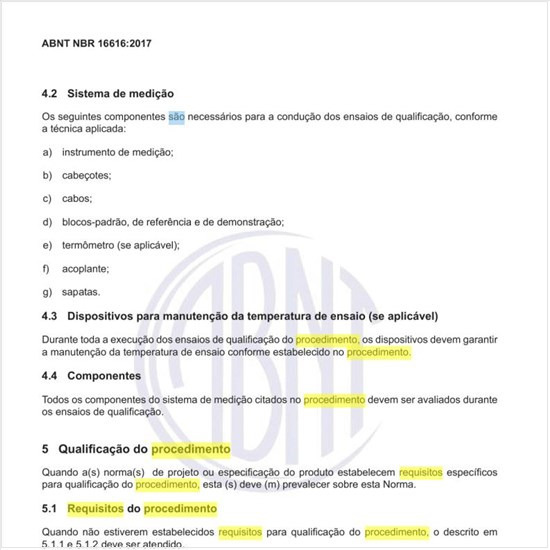 Quais são os requisitos do procedimento para a qualificação?