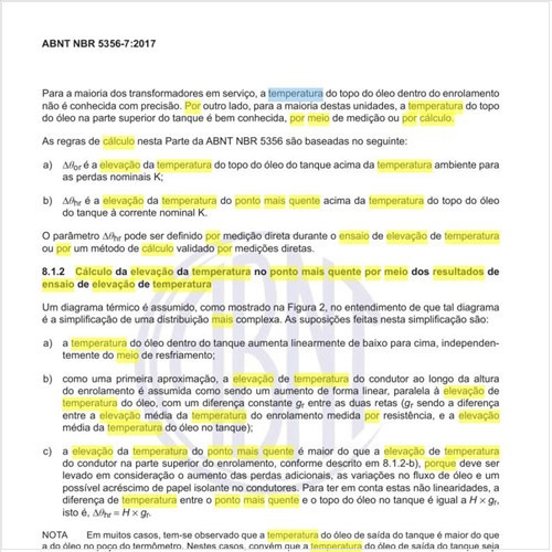 Como fazer o cálculo da elevação da temperatura no ponto mais quente por meio dos resultados de ensaio de elevação de temperatura?