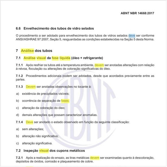 Como deve ser feita a análise visual da fase líquida (óleo+refrigerante)?