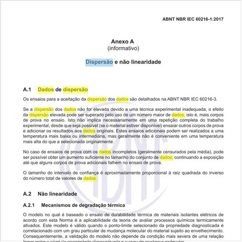 Quais os dados de dispersão e não linearidade?