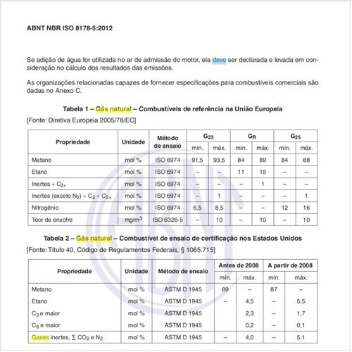 Qual deve ser o gás natural de referência?