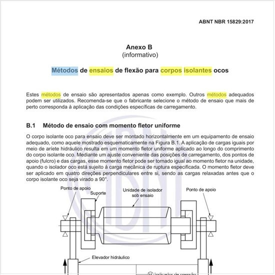 Quais os métodos de ensaios de flexão para corpos isolantes ocos?