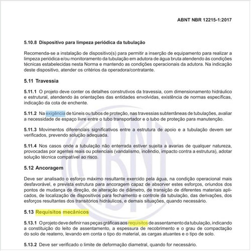 Quais os requisitos mecânicos exigidos?