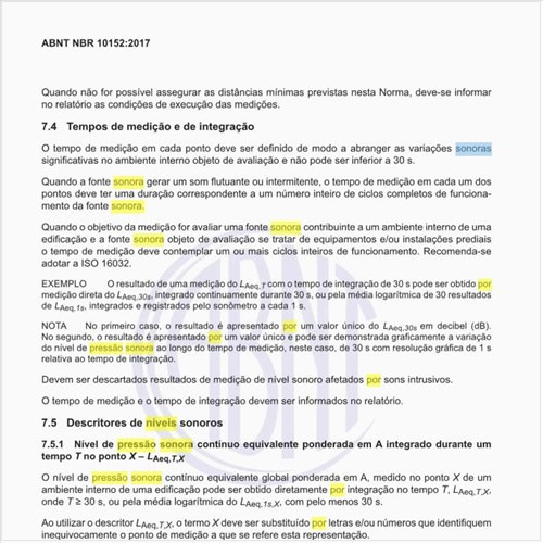 Quais os níveis de pressão sonora, em dB, correspondentes às curvas NC por bandas de frequências de 1/1 de oitava?