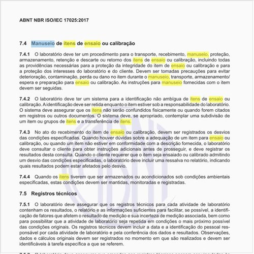 Como executar o manuseio de itens de ensaio ou calibração?