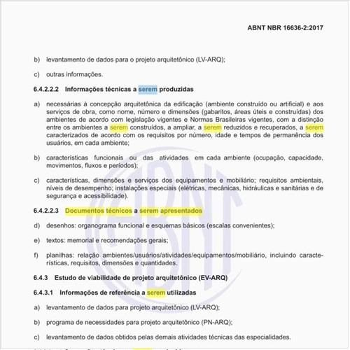 Quais os documentos técnicos a serem apresentados em um projeto?