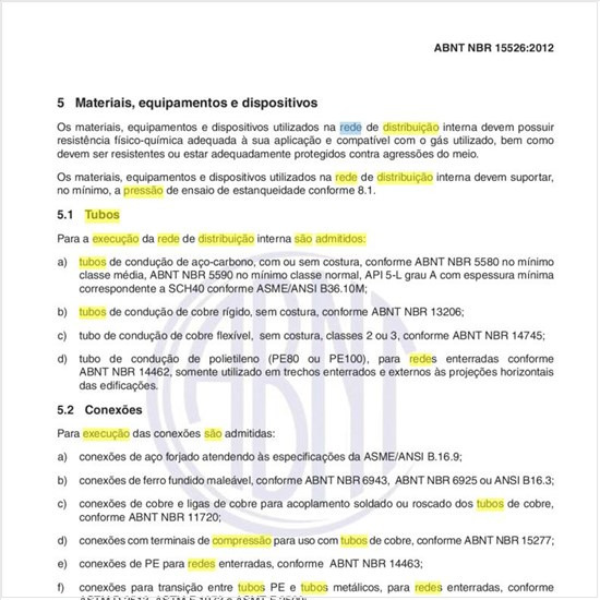 Quais os tubos são admitidos para a execução da rede de distribuição interna?