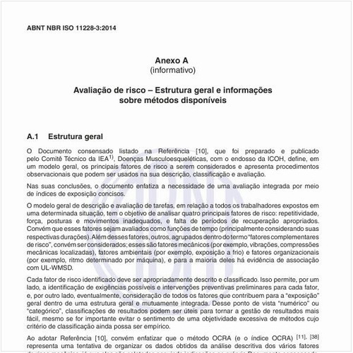 Para avaliação de risco, qual a estrutura geral e informações sobre métodos disponíveis?