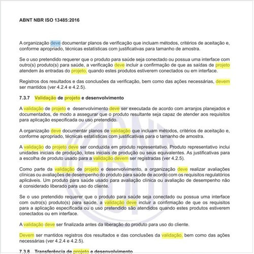 Como deve ser feita a validação de projeto e desenvolvimento?