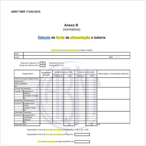 Como deve ser executado o cálculo de fonte de alimentação e bateria?