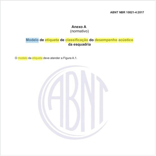 Qual poderia ser um modelo de etiqueta de classificação do desempenho acústico da esquadria?