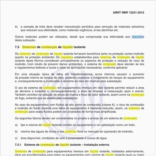 Quais os requisitos para os sistemas de contenção de líquido isolante?