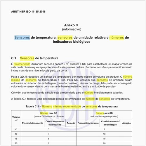 Qual é o número mínimo recomendado de sensores de temperatura?