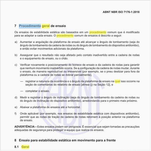 Qual é o procedimento geral de ensaio?