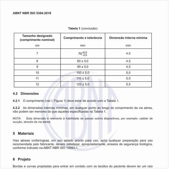 Qual deve ser a resistência ao colapso da porção bucal?