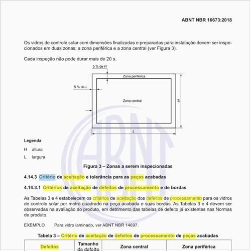 Qual é o critério de aceitação de defeitos de processamento de peças acabadas?