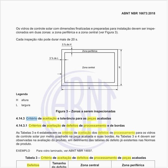 Qual é o critério de aceitação de defeitos de processamento de peças acabadas?