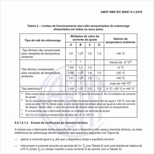 Quais são os limites de funcionamento dos relés temporizados de sobrecarga alimentados em todos os seus polos?