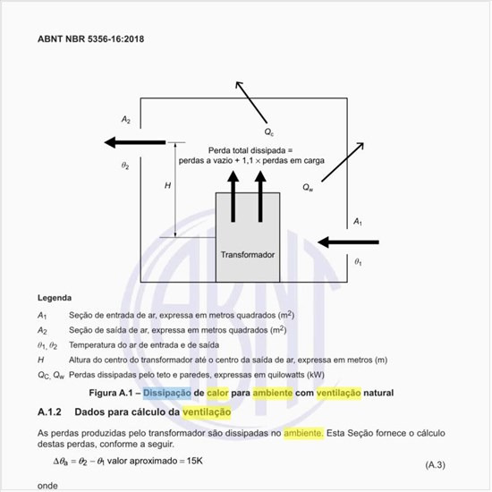 Como deve ser a dissipação de calor para ambiente com ventilação natural?