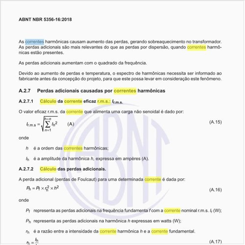 Como deve ser feito o cálculo da corrente eficaz r.m.s.: Ir.m.s.?